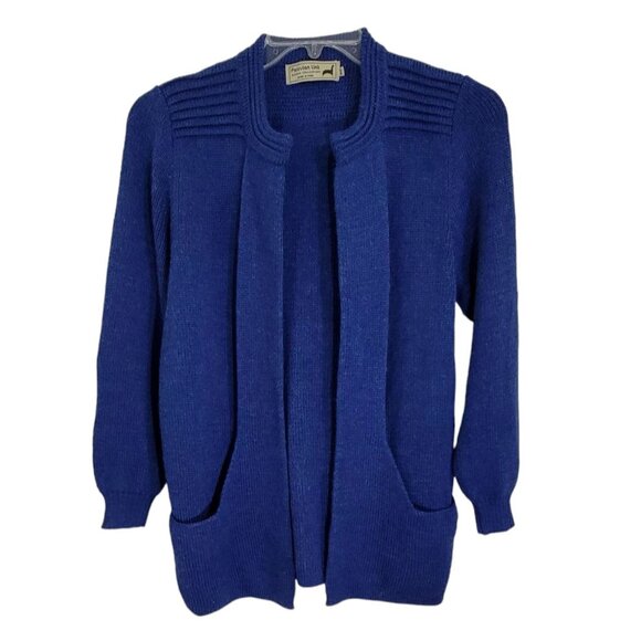 Peruvian Link Alpaca Collection Womens Blue Open Front Cardigan‎ One Size - Picture 1 of 8